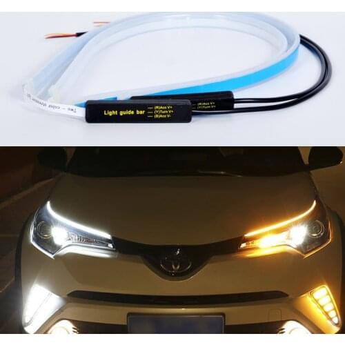 2pcs Car Led DRL For Ford Fusion 2007 2008 2009 2010 2011 Led Strip Daytime Running Lights Dynamic Turn Signal Lamp
