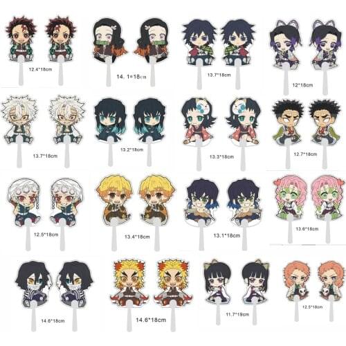 20pcs/lot random Anime Demon Slayer: Kimetsu no Yaiba Cartoon fan special-shaped fan humanoid fan toy gift