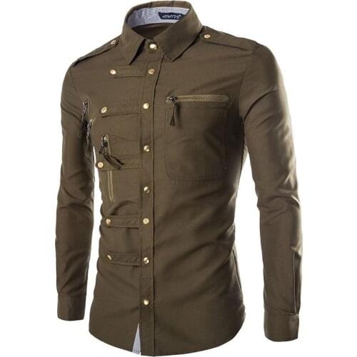 2021 Spring New Mens Long Sleeve White Black Red Shirt Trend Foreign Trade Men Plus Size Clothing Streetwear Camisas Factory Hot