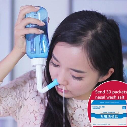 300ml Nasal Wash Neti Pot Nose Cleaner Bottle Nasal Irrigator Nasal Wash Pot Saline Children Baby allergic rhinitis Nose Care