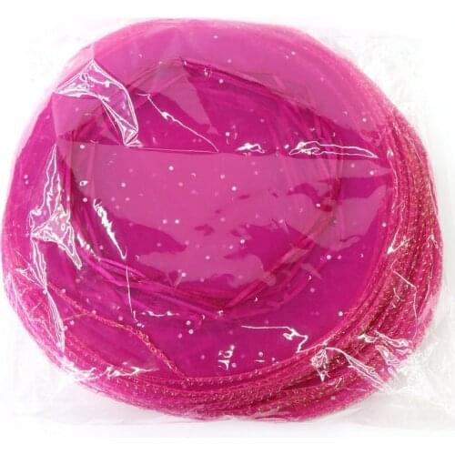 300pcs diameter 35cm rose red Round Sachet Organza Bag Drawstring jewelry packaging bags for Wedding/gift/food/candy/Christmas