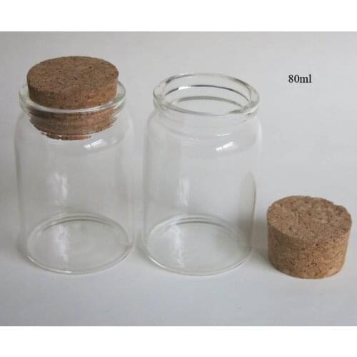 360 x 80ml Empty Glass Bottle with Cork Cork Stoppered Bottle Glass Jar Wishing Bottle Used for Storage Craft Glass Container