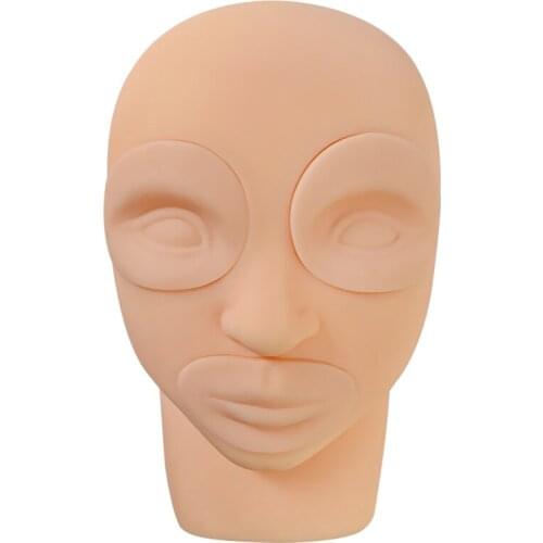 3D Tattoo Practice Skin Head Silicone Training Head Face Model Professional Lip Eyes Eyebrow Permanent Makeup Tattoo Supply
