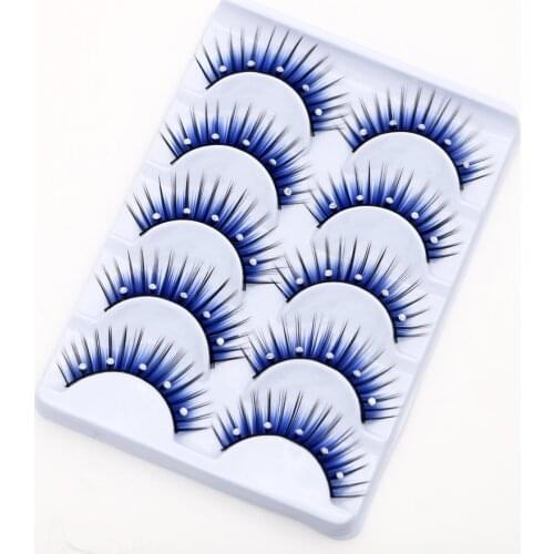 5 pairs Stage catwalk eyelash color flash drill performance blue five drill of fake eyelashes false lashes eye lashmakeup set