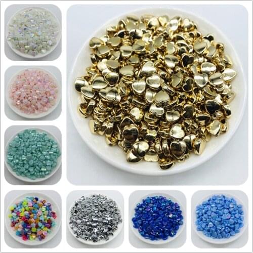 50pcs/Lot 9mm Acrylic Beads Heart Shaep Spaced Beads For Jewelry Making DIY Fashion Charms Bracelet Necklac Accessories
