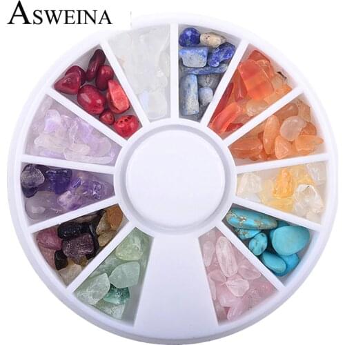Asweina 20g/Box Colorful 3D Nail Art Decoration Irregular Natural Stone Wheel DIY Beauty Nail Jewelry Accessory
