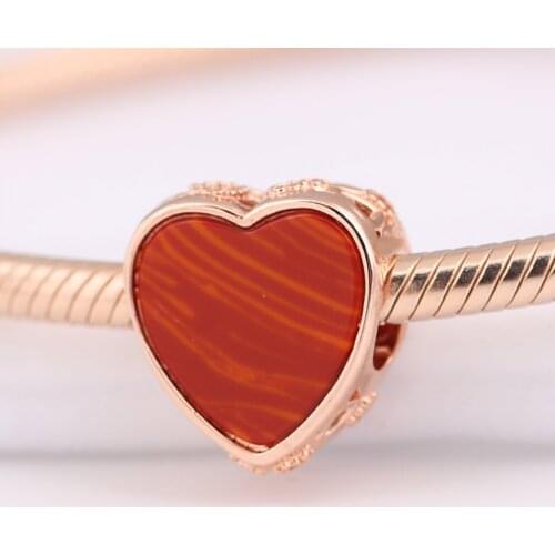 Authentic S925 Silver Openwork Rose Heart Bead Charm fit Lady Bracelet Bangle For Women DIY Jewelry