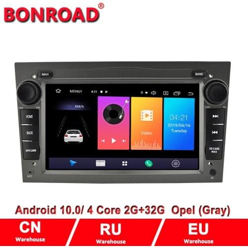Bonroad 2Din Android 10.0 Car DVD multimedia player Radio Video Navigation For Opel stereo receiver Astra Antara Zafira Corsa