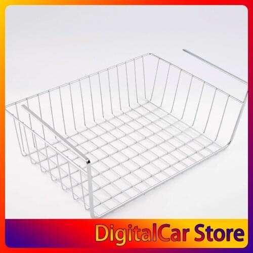White/Silver Lightweight and Durable Design Suoerior Kitchen Under Shelf Storage Basket Lightweight Metal Organiser Rack