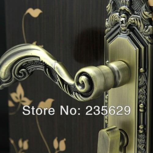 Free Shipping, Bedroom, Bathroom, Kitchen Door Lock, Antique Copper finished lock, 35-45mm door thickness,double bolts
