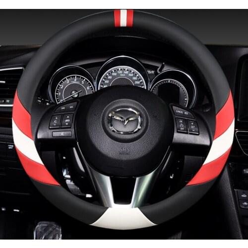 Car Steering Wheel Cover Anti-Slip for Mazda 2 3 5 6 8 RX MX CX30 CX5 CX7 CX3 CX9 Atenza AXELA 38cm Accessories