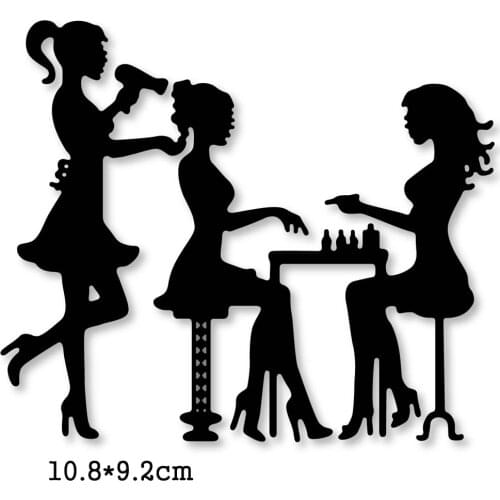 Girl Nail Art Haircut Metal Steel Cutting Dies Stencils for Making Scrapbooking DIY Album Paper Cards Embossing Dies