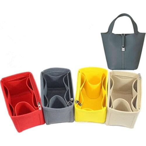 For Picotin 18 22 26 Organizer Purse Insert Handmade food basket Felt Tote Bag Organizer Pockets