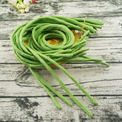 6pcs High Imitation Artificial Fake Long Bean Model&artificial Plastic Fake Simulated Long Bean Vegetable Ornaments Decorate