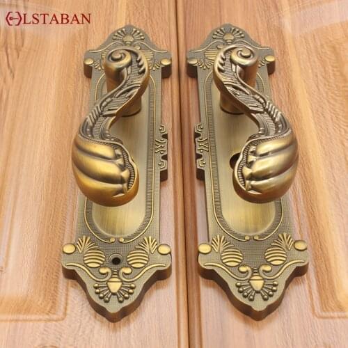 LSTABAN European Style Golden Zinc Alloy Door Lock For Wooden Door Bedroom Villa Hotel Universal Security Door Lock Furniture