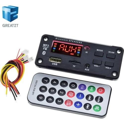 MP3 Decoder Board Color Screen Bluetooth V5.0 Car MP3 Player USB Recording Module FM AUX Radio For Speaker