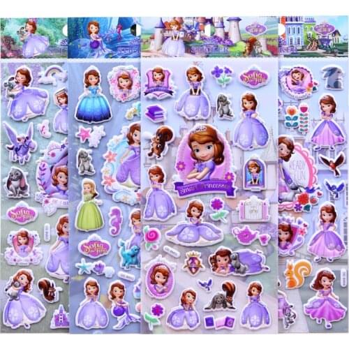 Disney Princess Sofia Cartoon Kawaii Stickers Baby Girl Gift Funny Kids Toys Kids Cute Anime Stickers