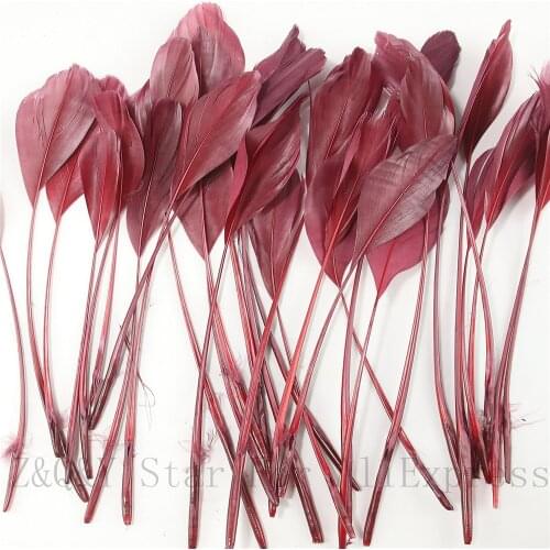 Natural goose hard floating 15-20CM (6-8 inches) torn edge feather 10-300 wine dyed DIY craft jewelry