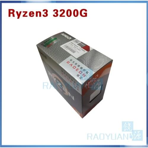 New AMD Ryzen 3 3200G R3 3200G 3.6 GHz Quad-Core Quad-Thread 65W CPU Processor L3=4M YD3200C5M4MFH Socket AM4 With Cooler Fan