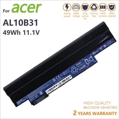 Genuine new AL10B31 Laptop Battery For Acer Aspire 522 D255 722 AOD255 AOD260 D255E D257 D260 D270 AL10A31 11.1V/49Wh 4400mA