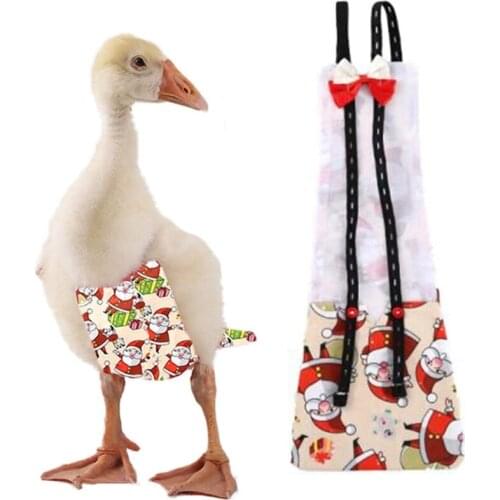 Chicken Diaper for Pet Duck Goose or Hens Nappy Poultry Clothes with Bow-Knot Washable Reusable and Adjustable