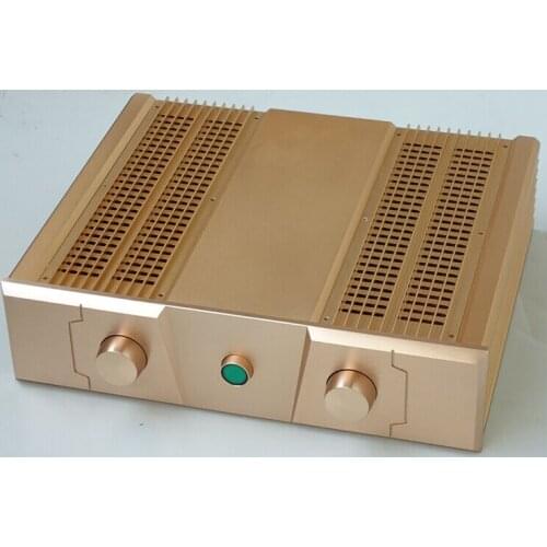 Size W422 H114 D365 Original Design BZ4412A All Aluminum Power Gold Amplifier Chassis DIY Case VU Meter