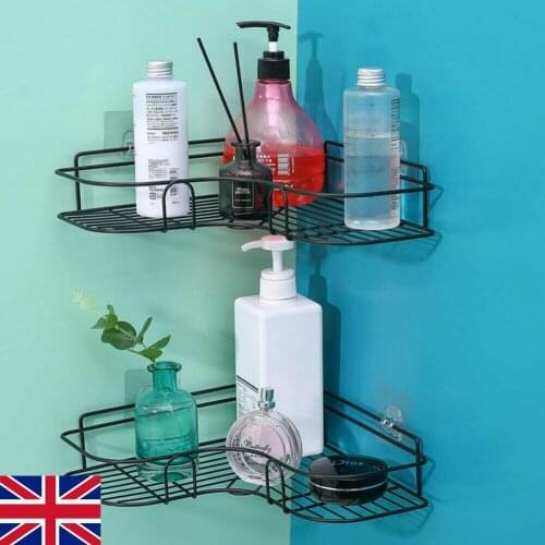 Brand New Hole-Free Corner Rack Bathroom Kitchen Plate Rack Tidy Cupboard Shelf Insert Organiser