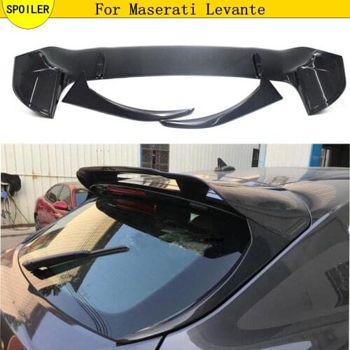 Carbon Fiber Rear Roof Spoiler Side Knife Wings Fit For Maserati Levante 2016 2017 2018 2019 Trim Aprons Winglet