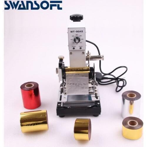 SWANSOFT 1 PCS FOIL STAMPING MACHINE TIPPER BRONZING PVC CARD+1 FREE FOIL PAPER 110/220V