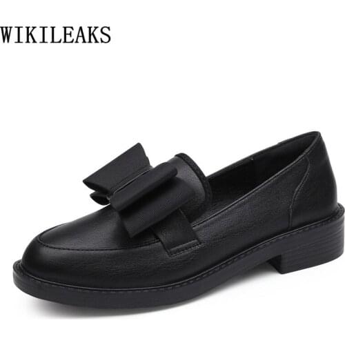 Loafers Women Butterfly Knot Oxford Shoes for Women Korean Fashion Leather Casual Shoes Low Heels Slip on Shoes for Women Scarpe