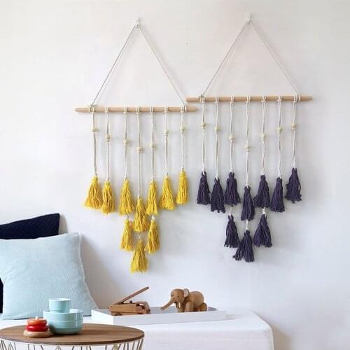 Macrame Tapestry Living Room House Decoration Boho Chic Tassels Handmade Hanging Wall Ornaments Bedroom Home Apartment Decor
