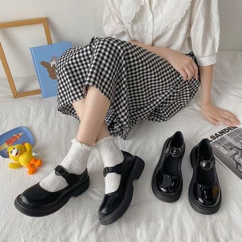 Jk Uniform Japanese Small Leather Shoes Spring And Summer New Wild Round Toe Shallow Mouth Solid Color Ladies Single Shoes