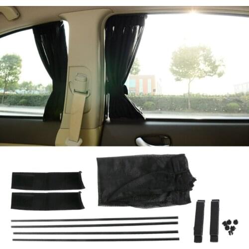Universal Black Mesh Interlock VIP Car Window Curtain Sunshade Visor UV Block