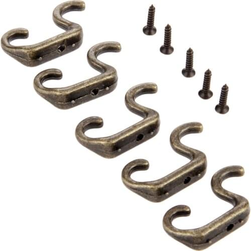 5Pcs Cloth Hook Hangers Vintage Wall Hook Rustic Key Coat Bag Hat Hanger Rustic Robe Hooks Wall Hanging Hooks Coat Rack 34*21mm