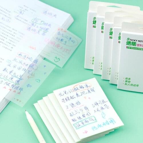 Waterproof Sticky Notes Colorful Transparent Sticky Notes Daily To-do List Paper Stationery School Office Supplies
