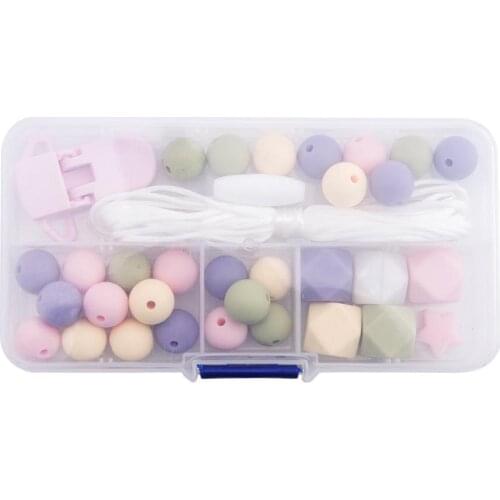 Silicone Teether Accessories DIY Beads 1 Set Teething Jewelry Hand Made Pacifier Clip Baby Teether Silicone Beads