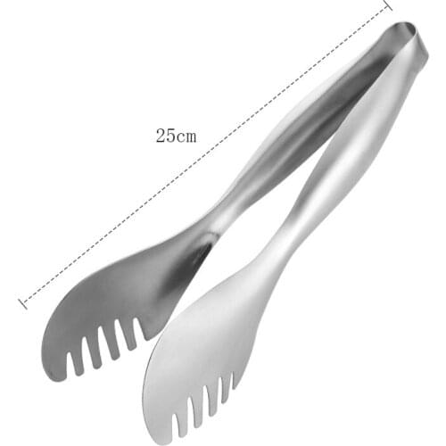 1Pc Kitchen Tongs Stainless Steel Food Tongs Golden Bread Clamp Salad Clip Baking Pastry BBQ Buffet Tongs Cook Kitchen Utensils