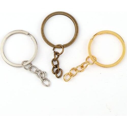 10Pcs 25/28mm Alloy Metal Extension Chain Key Ring Key Chain Handmade Key Ring Jewelry Gift Women Men DIY Key Chains Accessories