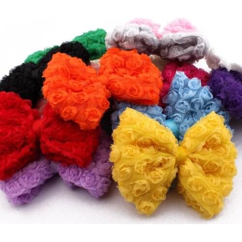 30pcs/lot) 15Colors High Quality Handmade Fashion Big Soft Lace Hair Bows Artificial Baby Girls/Women Winter Hair Accessories