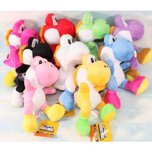 9colors 21CM Cartoon Super Mario Running Dragon Yoshi Soft Plush Toys Dolls