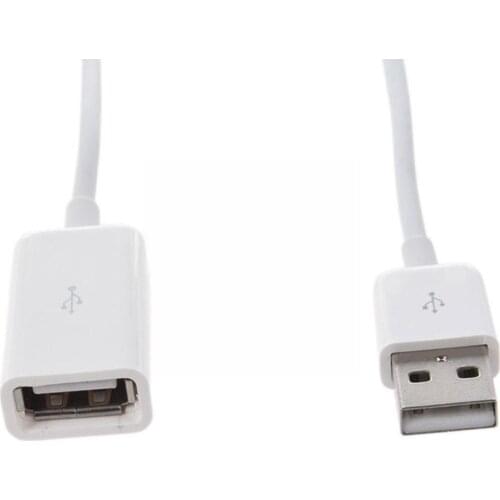 White PVC Metal USB 2.0 Male to Female Extension Adapter Cord Cable 3Ft 1m S6N4