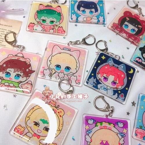 Anime JoJos Bizarre Adventure Jonathan Joestar Acrylic Keychain Collect Itabag School Bag Decor Cute Pendant Keyrings Xmas Gift