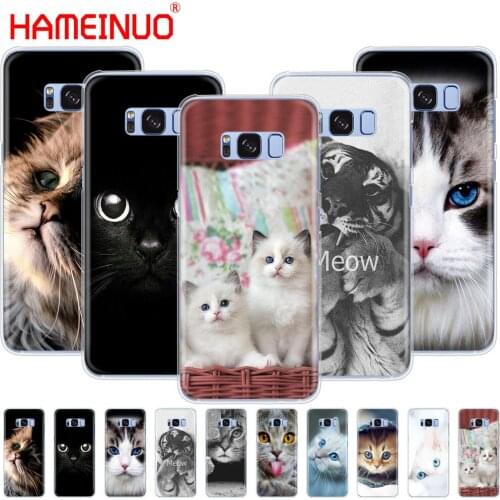 HAMEINUO Cat looks at you cell phone case cover for Samsung Galaxy S9 S7 edge PLUS S8 S6 S5 S4 S3 MINI