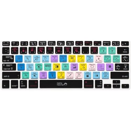 For All Macbook Air Pro Retina 13" 15" 17" Hot New English Illustrator Ai Shortcuts Hot Keys Us Keyboard Skin Cover Protector