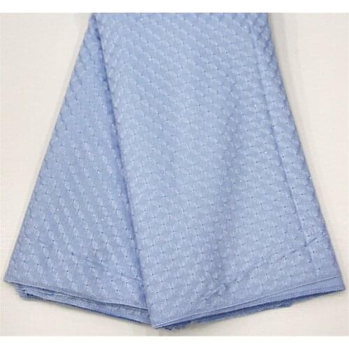 Blue African Poland Lace Fabric High Quality For Men Cotton Dry Lace Tulle Fabric Embroidered Swiss Voile Lace In Switzerland DY