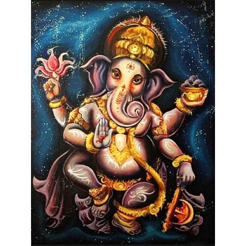 Indian Religious Rigures Diamond Painting Round Full Drill Nouveaute DIY Mosaic Embroidery 5D Cross Stitch Elephant Trunk