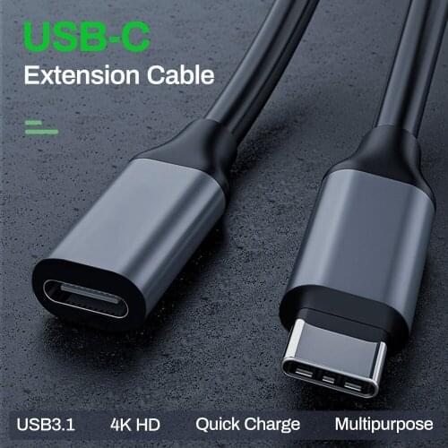 Tomtif USB C Extension Cable Support Quick Charge Type C USB 3.1 Data Cable Extender Cord 4K HD Transmission Male To Female