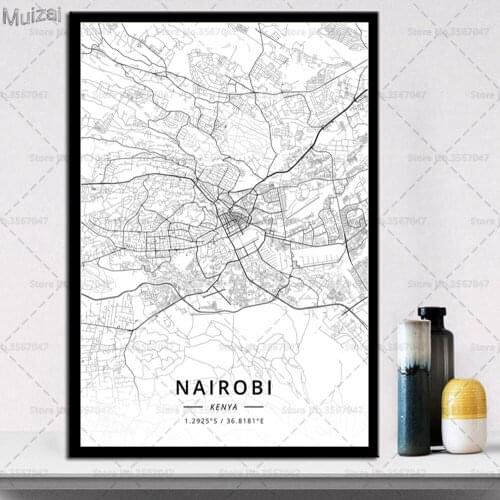 Map of The World Modern City Poster Maps Travel Canvas Painting Posters and Prints Wall Art Picture for Living Room Home Decor