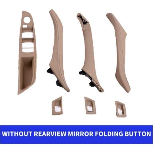 LHD RHD Car Interior Door Pull Handle Leather Set No Rearview Mirror Folding Button For BMW 5 Series F10 F11 F18 520 525 528 530
