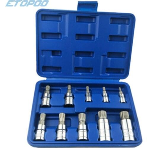 12 Point MM Triple Square Spline Bit Socket Set For Tamper-Proof Lug Nuts, Cylinder Head Bolt 1/4-Inch 3/8-Inch 1/2-Inch Drive